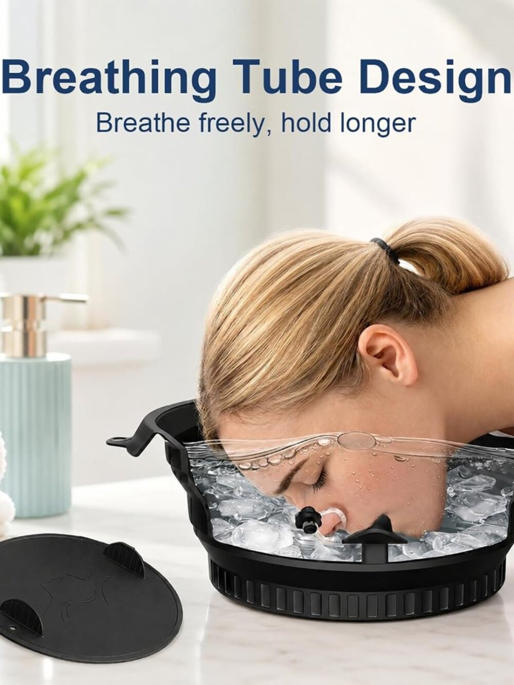 Ice Face Bath Bowl – Cold Plunge Facial Tub with Breathing Tube, Built-In Ice